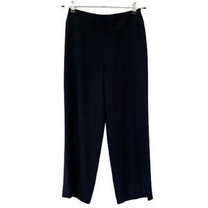 Akris Straight Leg Viscose Crepe High Rise Trouser Pants Black